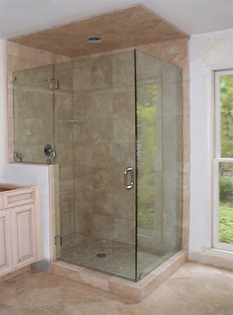 Frameless Door, In-line Panel on Knee Wall and 90 Return